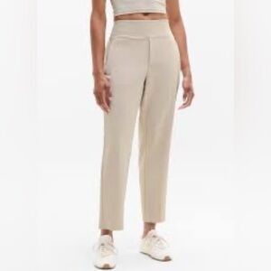 Womens Athleta Endless High Rise Ankle Beige Pull On Comfy Pants